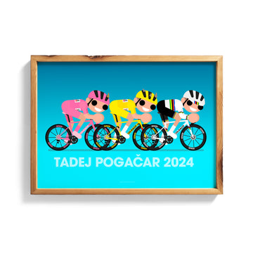 Tadej Pogacar Three Jerseys 2024 print